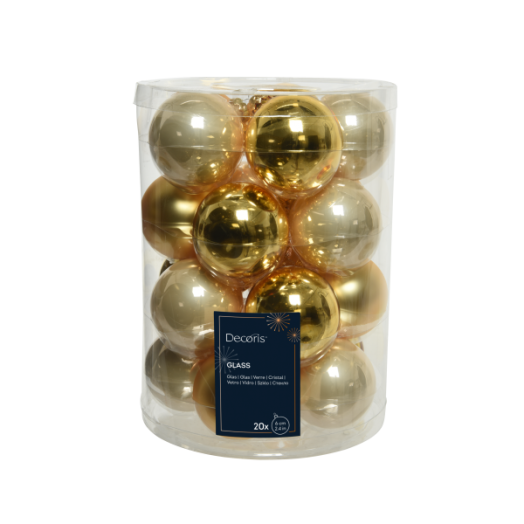 NORAND GÖMB DÍSZ SZETT 6CM ÜVEG 20DB ARANY SZÍN
