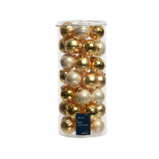 NORAND GÖMB DÍSZ SZETT 6CM ÜVEG 49DB ARANY SZÍN