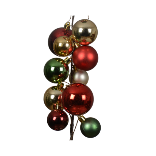 NORAND GIRLAND 180 CM KARÁCSONYFA GÖMBÖKBŐL TÖBBSZÍNŰ