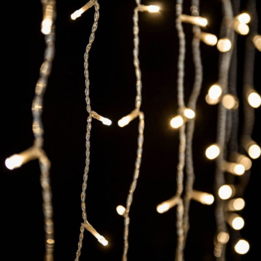 TOLDHATÓ JÉGCSAPFÜZÉR 144 LED, 1,2X1,2M DEKORTREND CRYSTALLINE' MELEG FEHÉR