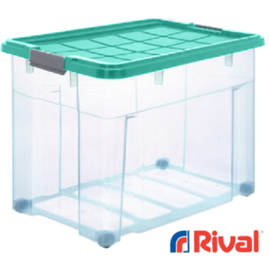 EURO-BOX TÁROLÓDOBOZ 60,5X40X46CM MAXI FEDÉLLEL ÉS KERÉKKEL