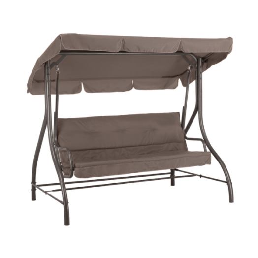 RECKMANN HINTAÁGY 3 SZEMÉLYES 194X120X167CM FÉM VÁZ, TEXTIL ÜLŐFELÜLET MOKKA