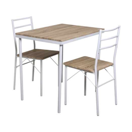 ÉTKEZŐ SZETT (1 ASZTAL+ 2 SZÉK) ASZTAL:80X75X60CM, SZÉK:39X84X44CM