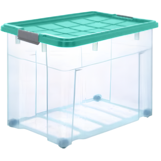 EURO-BOX TÁROLÓDOBOZ 60,5X40X46CM MAXI FEDÉLLEL ÉS KERÉKKEL