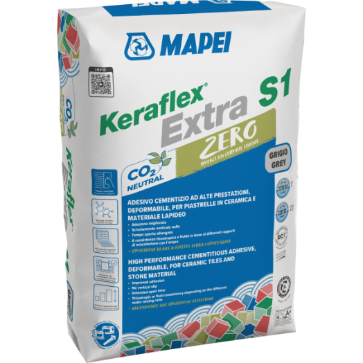 MAPEI KERAFLEX EXTRA S1 ZERO 25KG FLEXIBILIS RAGASZTÓ SZÜRKE C2TES1