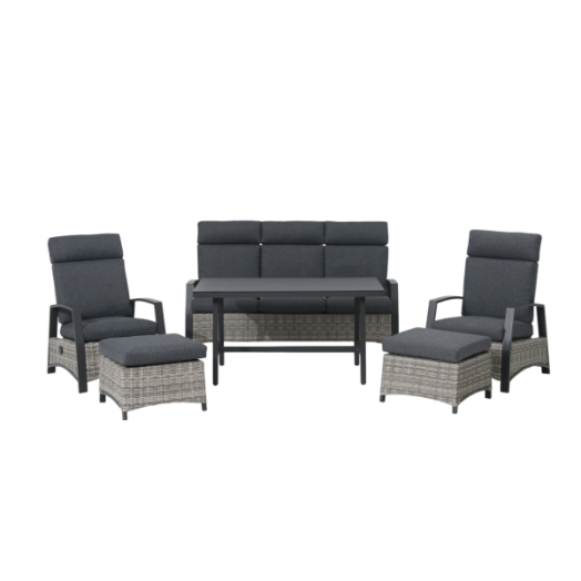 RECKMANN KERTI BÚTOR SZETT 6 RÉSZES RATTAN HATÁSÚ