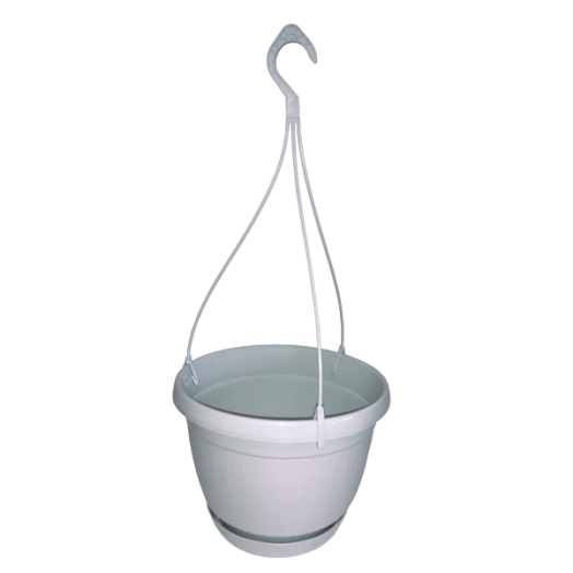 FÜGGŐ CSERÉP+ALÁTÉT+FÜGGESZTŐ       16 CM FEHÉR