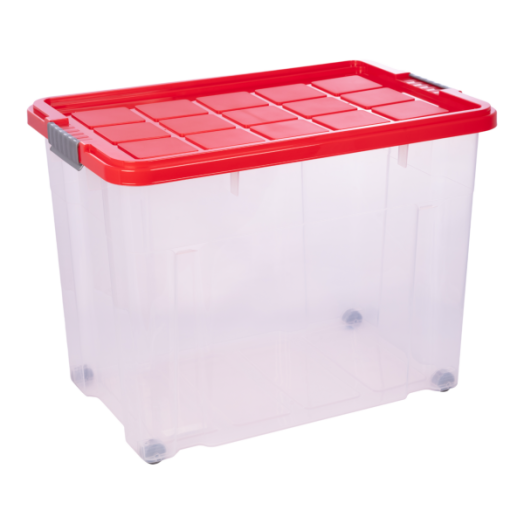 EURO-BOX TÁROLÓDOBOZ 60,5X40X46CM MAXI FEDÉLLEL ÉS KERÉKKEL