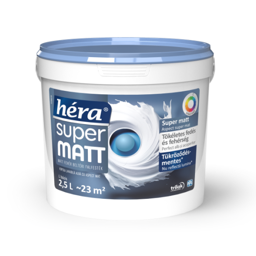 Héra super matt beltéri színes falfesték 2,5l fehér