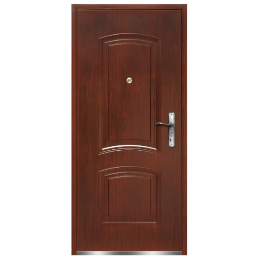 ACÉL LÉPCSŐHÁZI BEJÁRATI AJTÓ, MAHAGÓNI, 96X205CM BAL