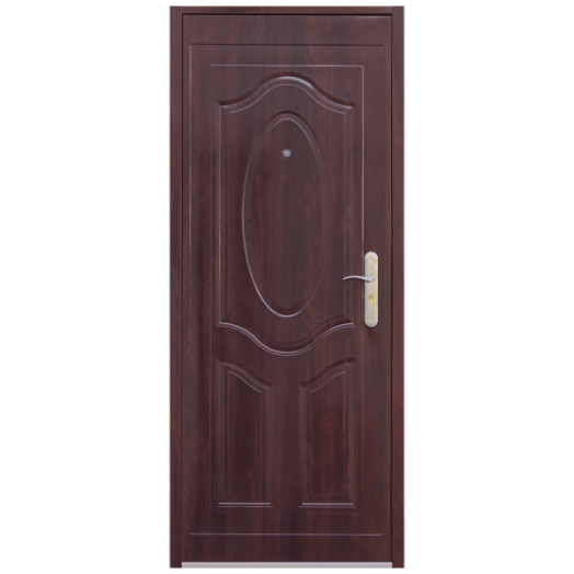 OK DOORS RA07 ACÉL LÉPCSŐHÁZI BEJÁRATI AJTÓ 97X205CM BAL MAHAGÓNI