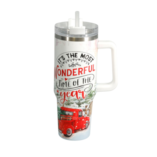 Karácsonyi ivóbögre 31x10x7cm rozsdamentes acél 2-féle