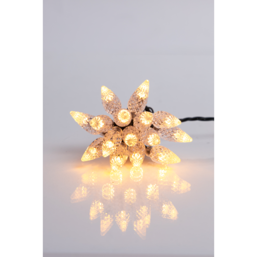 100 LED melegfehér csepp formájú fényfüzér