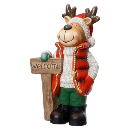 Dekor rénszarvas 43 cm magnézium