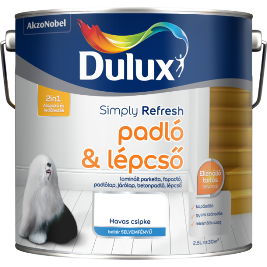 DULUX SIMPLY REFRESH PADLÓ&amp;LÉPCSŐ HAVAS CSIPKE 2,5L