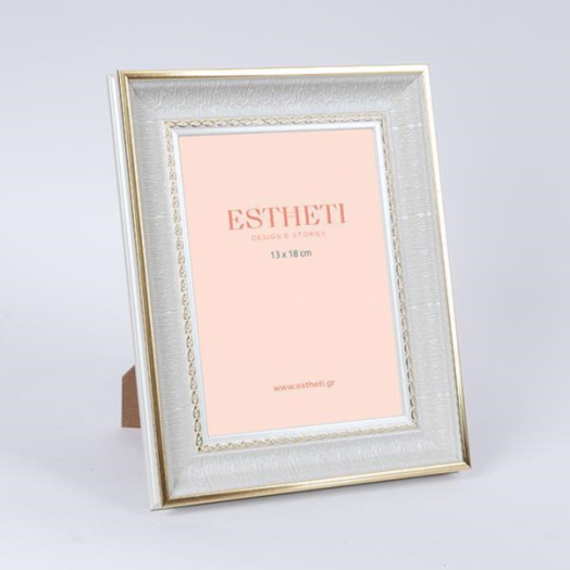 Képkeret 19,5x24,3cm szürke-arany műanyag