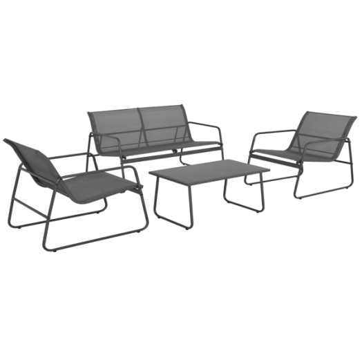 4 részes fém kerti bútor szett