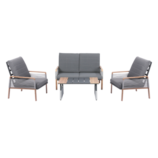 4 részes fém kerti bútor szett párnával