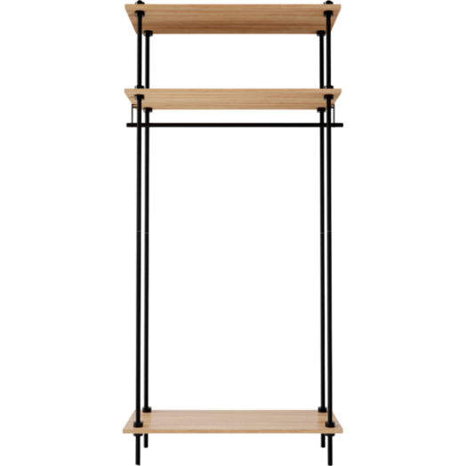 Deco S gardrób 185x85x35cm fekete-tölgy 3 szintes