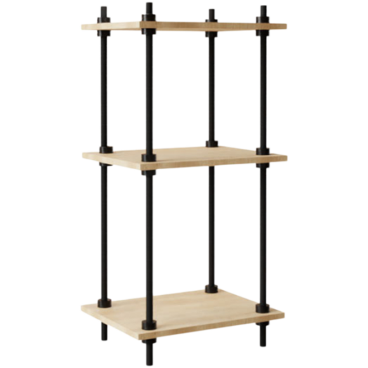 Deco S polcrendszer 92,5x43x35cm 3N fekete tölgy 3 szintes
