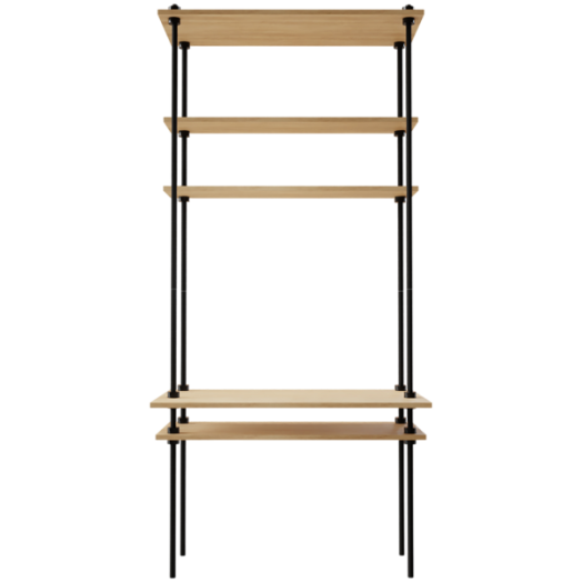 Deco S polcrendszer 185x85x52,5cm fekete tölgy 5 szintes