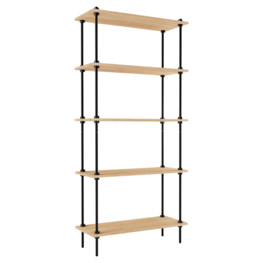 Deco S polcrendszer 185x85x35cm fekete tölgy 5 szintes