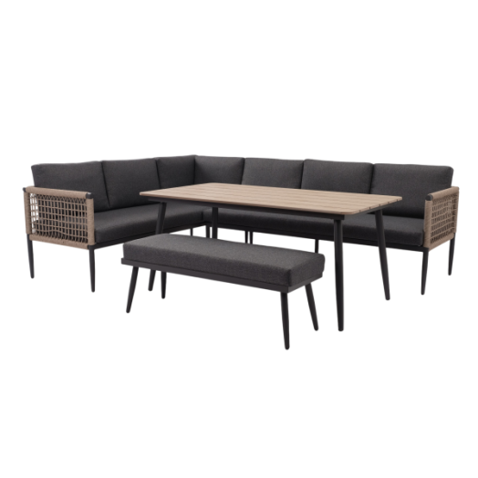 4 részes aluvázas műrattan kerti bútor szett