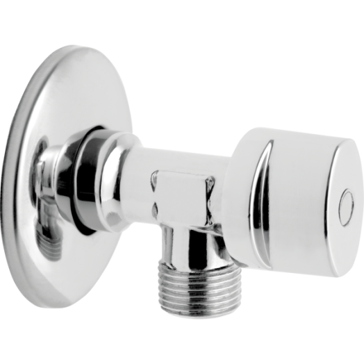 Ferro sarokcsap 1/2" x 3/4" takarórozettával és fém kezelőkarral