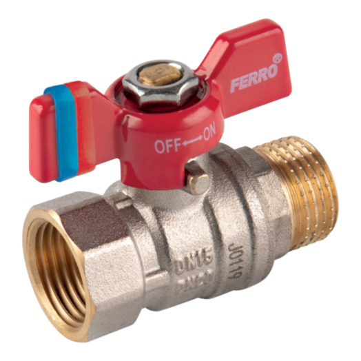 Ferro F-Comfort golyóscsap 3/4" KB pillangókarral