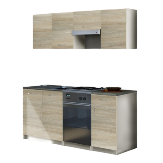 ECO KONYHABLOKK, SONOMA TÖLGY/FEHÉR DEKOR 180CM SZÉLES