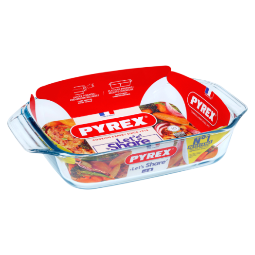 PYREX OPT-IRRES SÜTŐTÁL SZÖGLETES 31X20X6CM 2,2L-ES