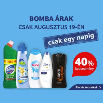 BOMBA ÁRAK csak egy napig!