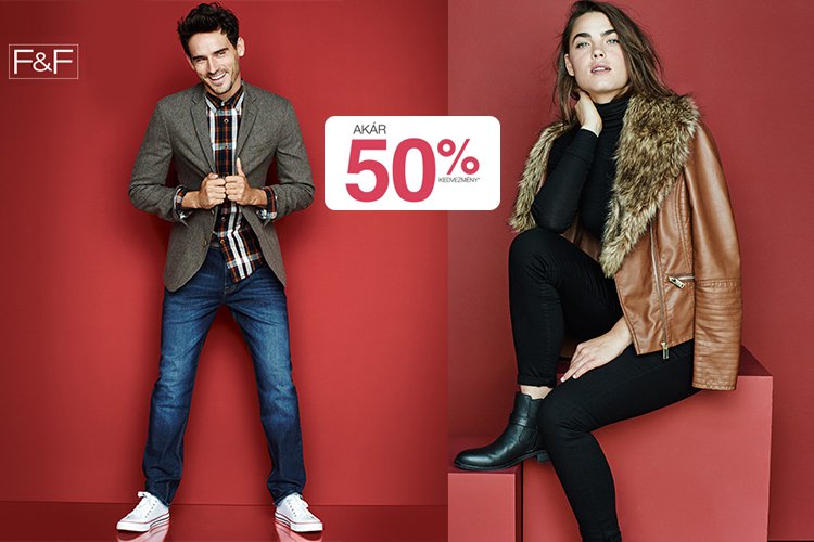 F&F kiárusítás, akár 50% kedvezmény!