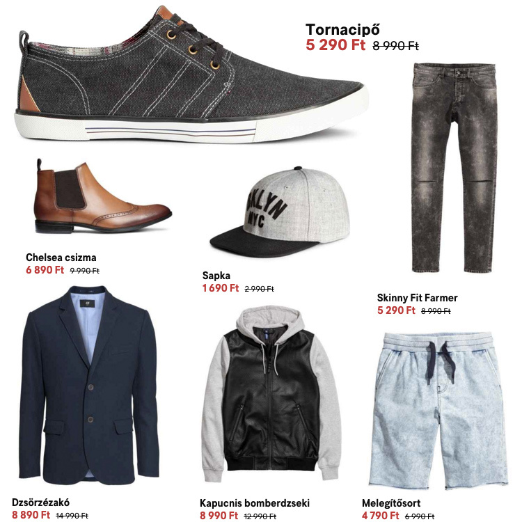 H&M akció, férfi termékek