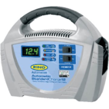 Akkutöltő RING 12 V 12 A max 180 Ah, automata, polaritás védelem, állapot jelző LED-dek