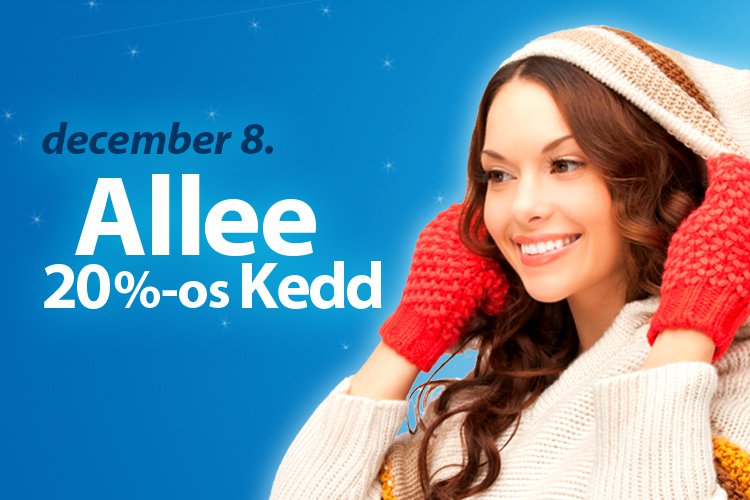 Vásárolj karácsonyra 20% kedvezménnyel az Allee Kedden