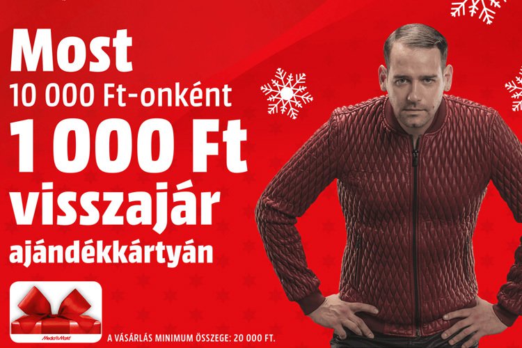 10 000 Ft-onként 1 000 Ft visszajár a Media Marktban