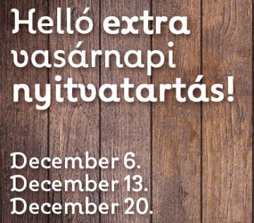 TESCO vasárnapi nyitvatartás!