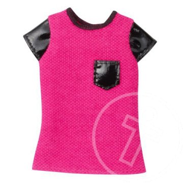 Barbie: Barbie baba rózsaszín-fekete póló - Mattel