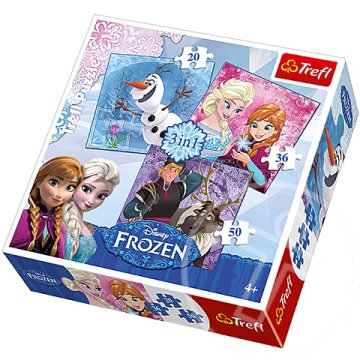 Disney hercegnők: Jégvarázs 3 az 1-ben puzzle