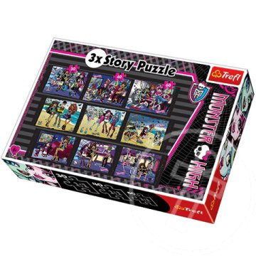 Monster High: Három történet - 30-40-60 db-os puzzle