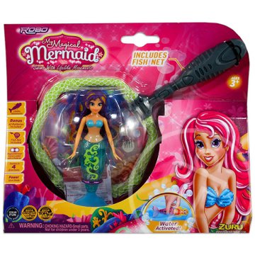 Robo Mermaid elemes sellő hálóval - kék sellő