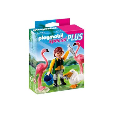 Állatgondozó flamingóval és pelikánnal - 4758