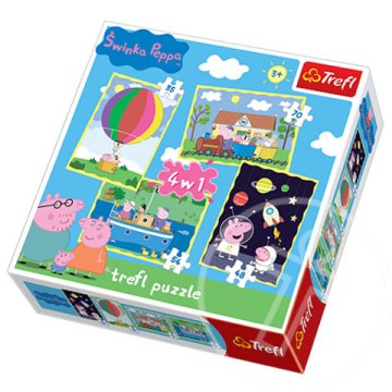 Peppa malac: Peppa kalandjai 4 az 1-ben puzzle - Trefl