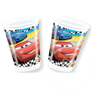 Verdák Villám McQueen műanyag pohár 8db-os