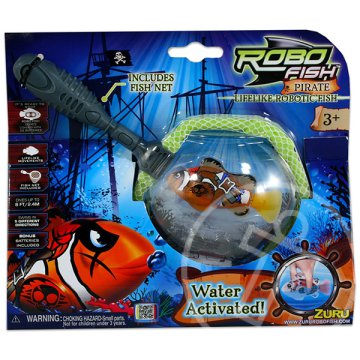 RoboFish elemes robothal hálóval - narancssárga hal