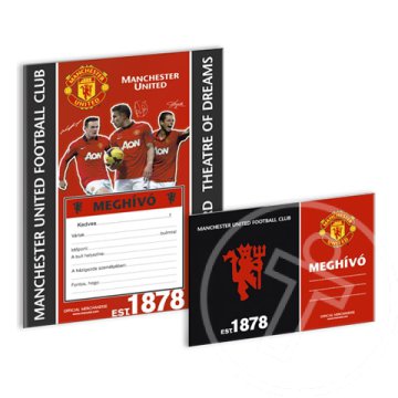 Manchester United partimeghívó borítékkal