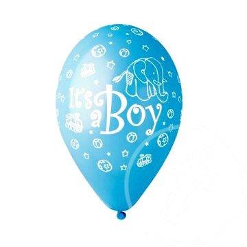 Party lufi kék It''s a boy felirattal 15db 30cm