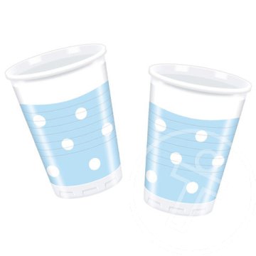 Műanyag pohár kék fehér pettyes 200ml 10db-os