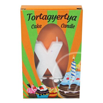Fehér tortagyertya - X